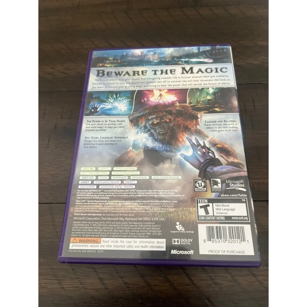 Fable The Journey Xbox 360 Kinect Microsoft Lionhead Studios RPG Fantasy Game